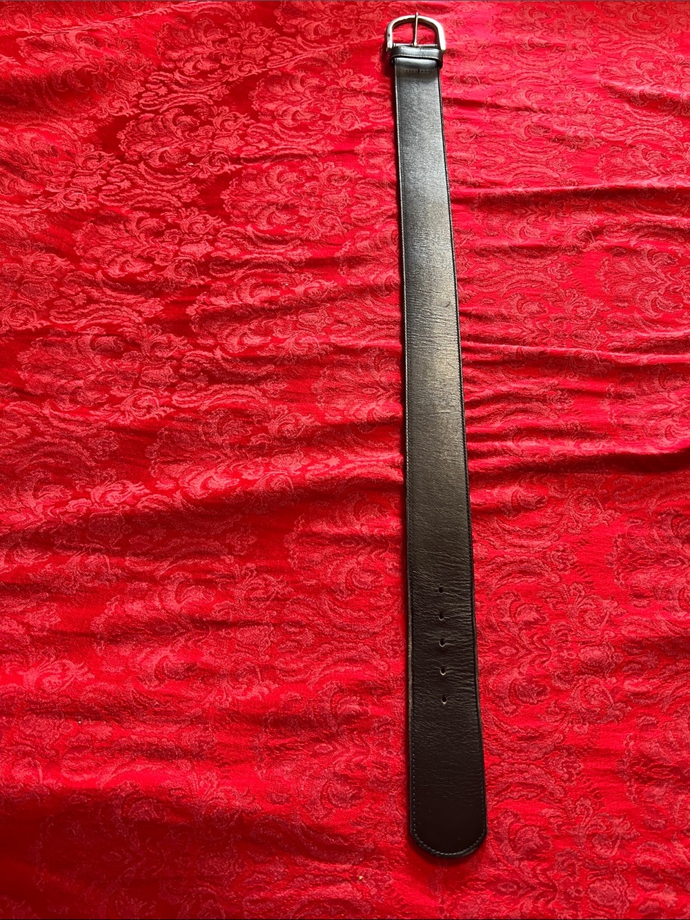 Vintage Lejon Black Glove Leather Belt Women's S/28 Made in USA Silver Buckle